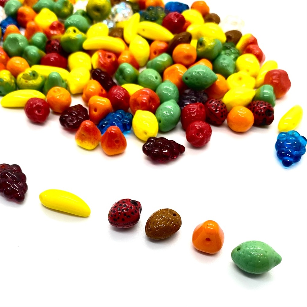 Bag of Vintage Glass Fruit Beads
